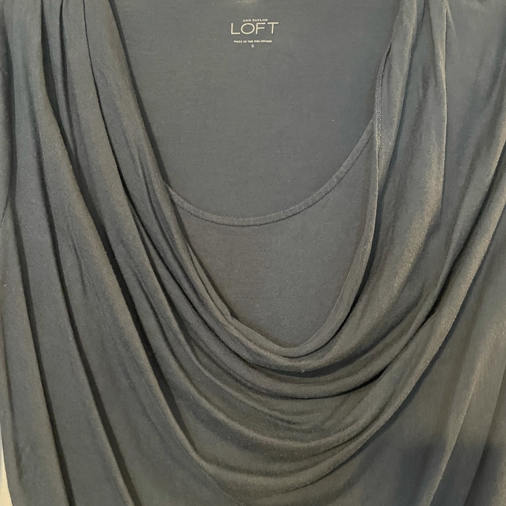 Ann Taylor Loft teal colored shirt - Picture 2 of 4